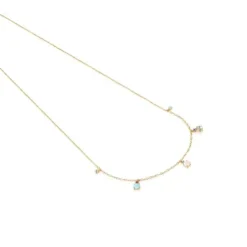 Colar Mini Ivette em Ouro com Pedras preciosas
