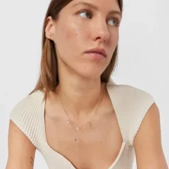 Colar Mini Ivette em Ouro com Pedras preciosas