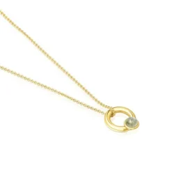 Colar motivo argola Plump em prata vermeil e labradorite