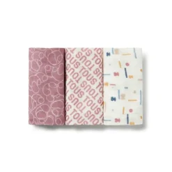 Conjunto de 3 mantilhas MMuse cor-de-rosa