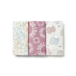 Conjunto de 3 mantilhas MMuse cor-de-rosa
