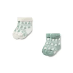 Conjunto de 2 pares de peúgas de bebé SSocks verde