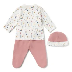 Conjunto de bebé recém-nascido Geome cor-de-rosa