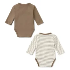 Conjunto de bodies de bebé cruzados Classic bege