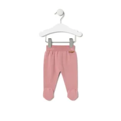 Conjunto de malha de bebé Tricot às riscas cor-de-rosa