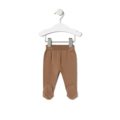 Conjunto de malha de bebé Tricot às riscas bege
