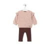 Conjunto de menina com Ursos e riscas Pink cor-de-rosa