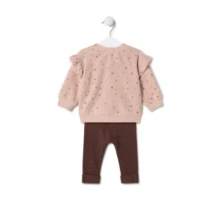 Conjunto de menina com Ursos e riscas Pink cor-de-rosa