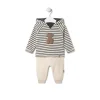 Conjunto de menino às riscas e liso Black cor crua