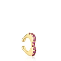 Earcuff banhado a ouro de 18 K sobre prata e rodolitas My Other Half