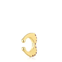 Earcuff banhado a ouro de 18 K sobre prata e rodolitas My Other Half