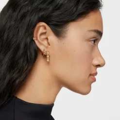 Earcuff banhado a ouro de 18 K sobre prata Bold Bear