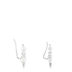 Earcuff com barra e motivos Mini Icons em prata