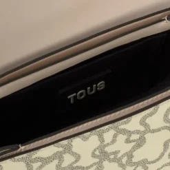 Mala de tiracolo média Chain preta e bege Kaos Icon