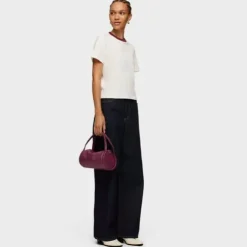 Mala Duffle pequena em pele bordeaux TOUS Miranda