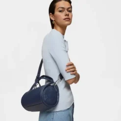 Mala Duffle pequena em pele azul-marinho TOUS Miranda