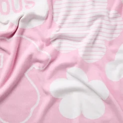 Manta de bebé reversível Nilo multimotivos cor-de-rosa