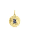 Medalha em prata vermeil e urso com iolitas Iris Motif