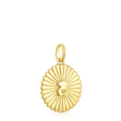 Medalha em prata vermeil e urso com iolitas Iris Motif