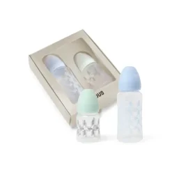 Pack de 2 biberões de bebé Square azul celeste