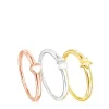 Pack de Anéis Ring Mix motivos em Prata, Prata Vermeil e Prata Vermeil rosa