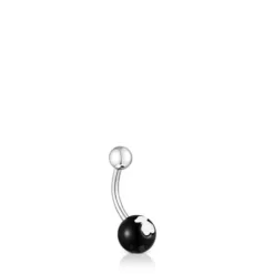Piercing de umbigo em aço e ónix Icon Glass