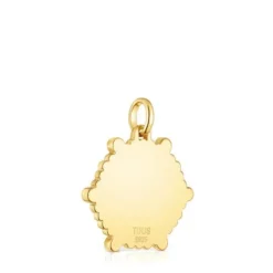 Pingente médio de urso banhado a ouro de 18 K sobre prata e pedras preciosas Sugar Party