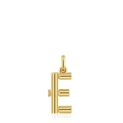 Pingente médio letra E banhado a ouro de 18 K sobre prata TOUS Alphabet