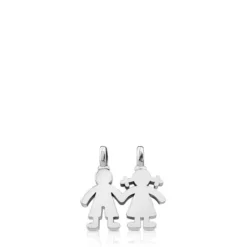 Pingente Sweet Dolls menino-menina em Prata