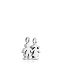 Pingente Sweet Dolls menino-menina em Prata