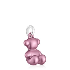 Pingente urso médio em aço em cor rosa-claro Bold Bear