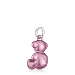 Pingente urso médio em aço em cor rosa-claro Bold Bear