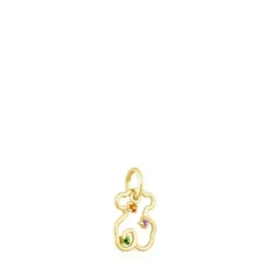 Pingente urso Tsuri em ouro e pedras preciosas