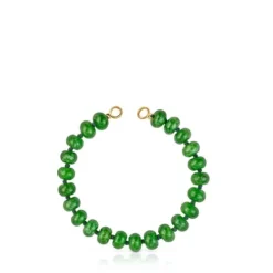 Pulseira banhada a ouro 18 K sobre prata e quartzito verde Hold Oval