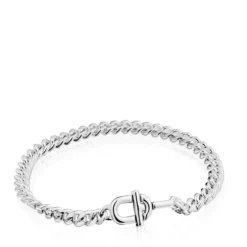 Pulseira barbada grande em prata TOUS MANIFESTO