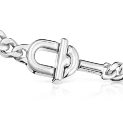 Pulseira barbada grande em prata TOUS MANIFESTO