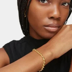 Pulseira corrente banhada a ouro de 18 K sobre prata e motivos urso Bold Bear