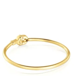 Pulseira escrava banhada a ouro de 18 K sobre prata e motivo na cor verde TOUS MANIFESTO