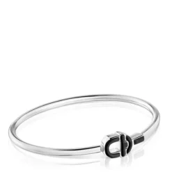 Pulseira escrava em prata e motivo na cor preta TOUS MANIFESTO