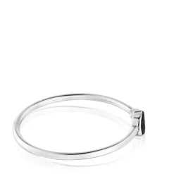 Pulseira escrava em prata e motivo na cor preta TOUS MANIFESTO