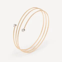 Pulseira espiral em ouro com dois diamantes TOUS ATELIER