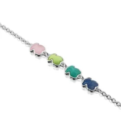 Pulseira New Color em Prata com Pedras Preciosas