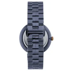 Relógio analógico com bracelete em aço IP azul e aço IPRG rosado S-Band