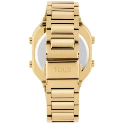 Relógio digital com bracelete em aço IPG dourado D-BEAR