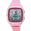 Relógio digital com correia de silicone na cor rosa e caixa em aço TOUS B-Time