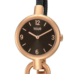 Relógio Hold Charms em Aço IP rosado com correia em Aço IP preta