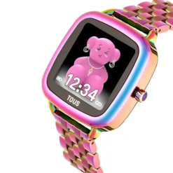 Relógio smartwatch com bracelete em aço IP iridescente D-Connect