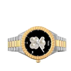 Relógio smartwatch T-Bear Connect com bracelete em aço e aço IP dourado