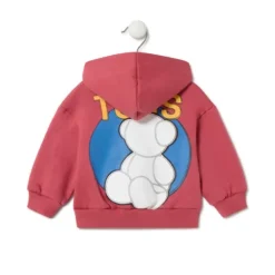 Sweatshirt com capuz Bold Bear Casual grená