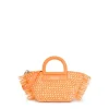 Tote bag em ráfia média laranja-claro TOUS Dora